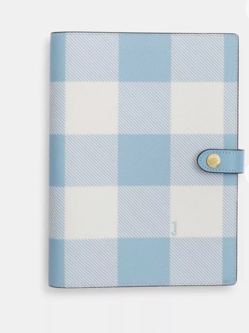 Coach Blue and White Notebook Cover-Gingham